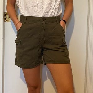 Noisy May army green cargo shorts